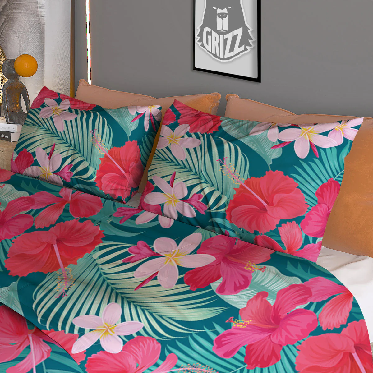 Aloha Hawaiian Flower Print Duvet Cover Bedding Set - Image 3