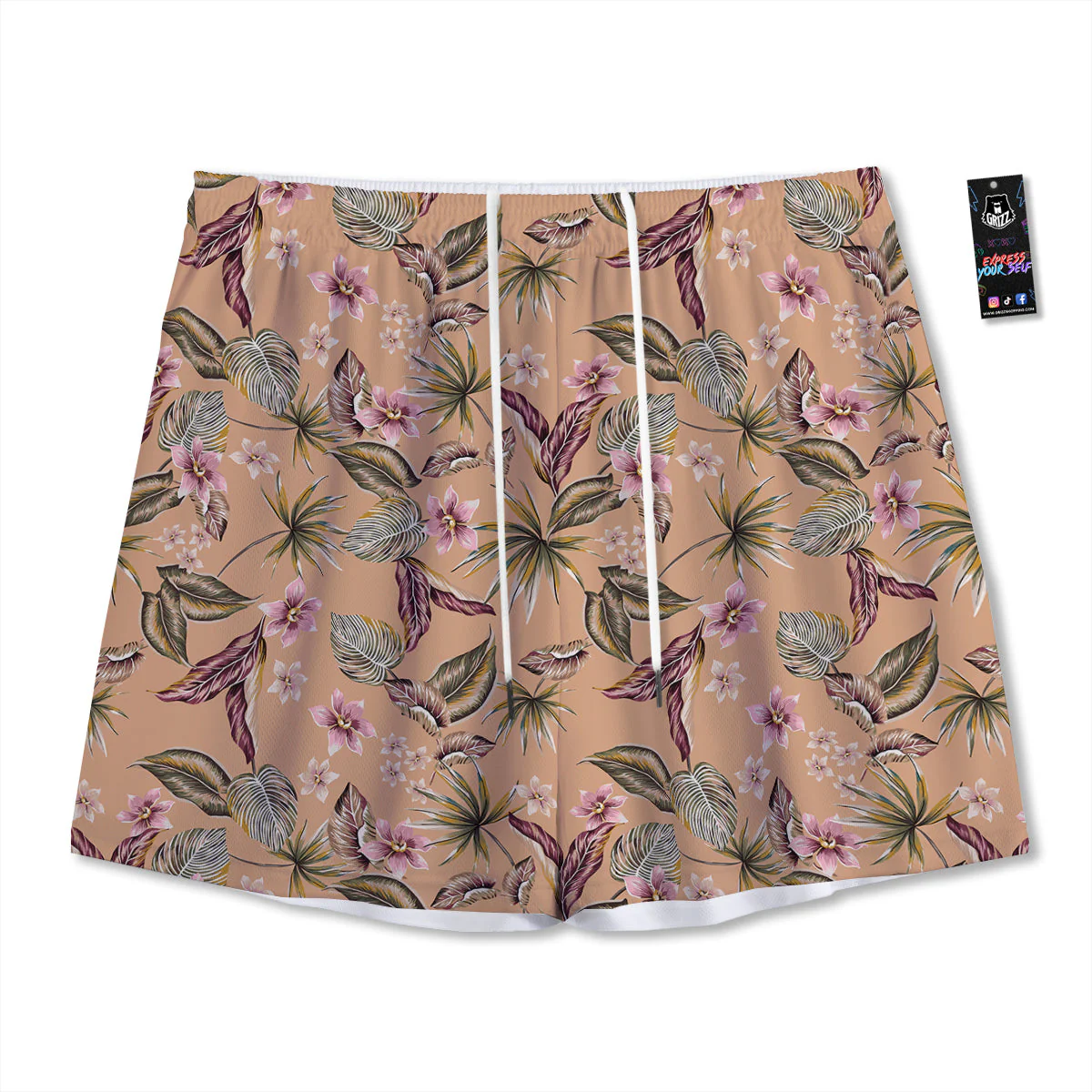 Aloha Hawaiian Vintage Print Pattern Mesh Shorts