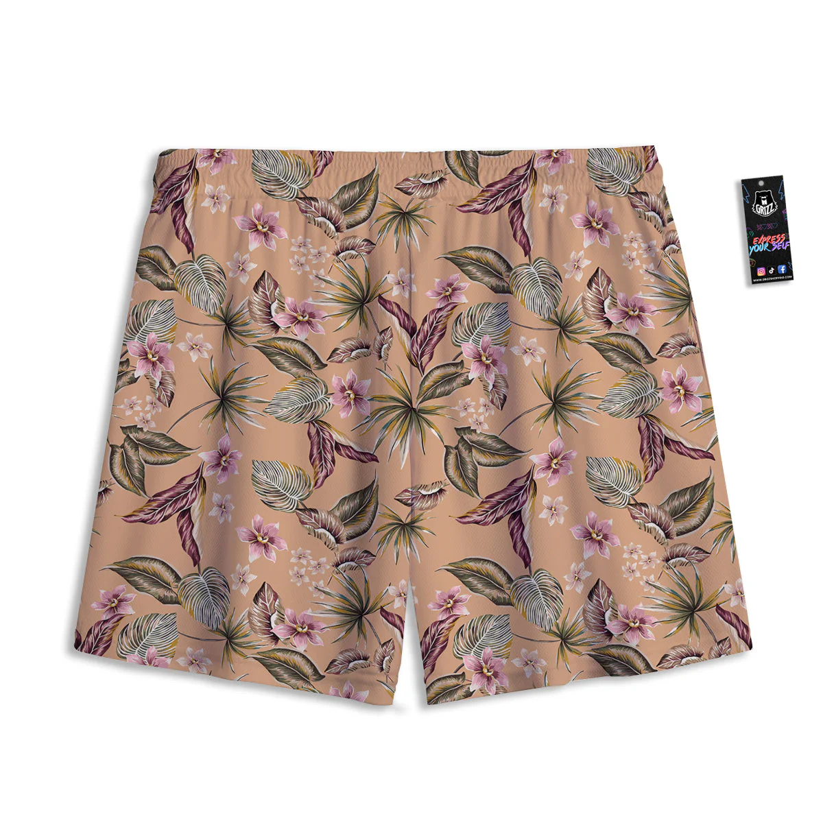 Aloha Hawaiian Vintage Print Pattern Mesh Shorts - Image 2
