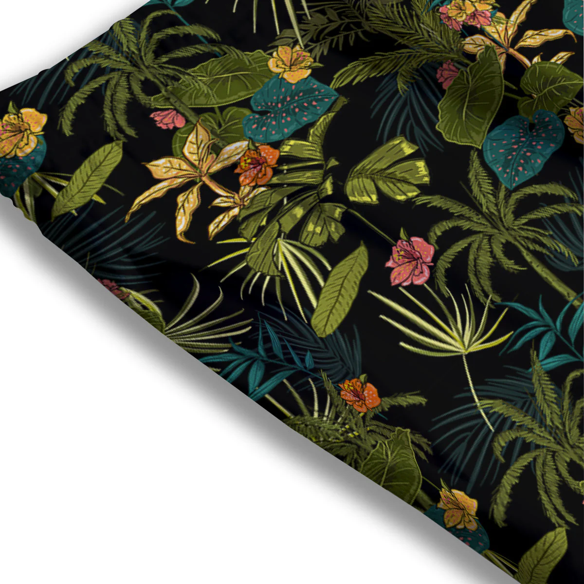 Aloha Hibiscus Tropical Print Pattern Mesh Shorts - Image 3
