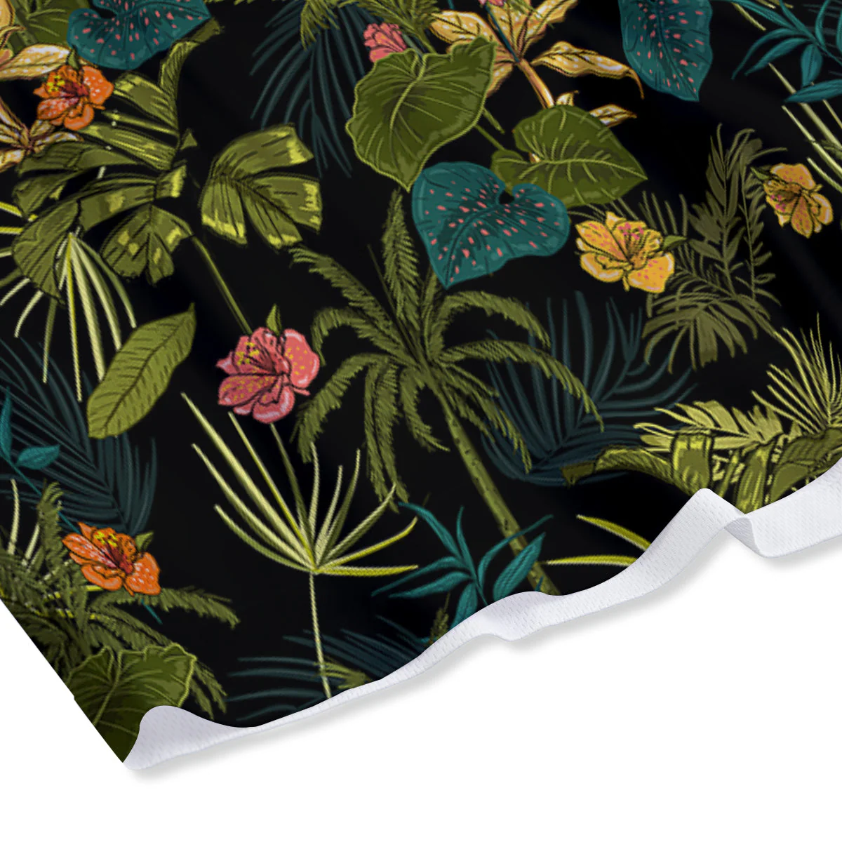 Aloha Hibiscus Tropical Print Pattern Mesh Shorts - Image 4