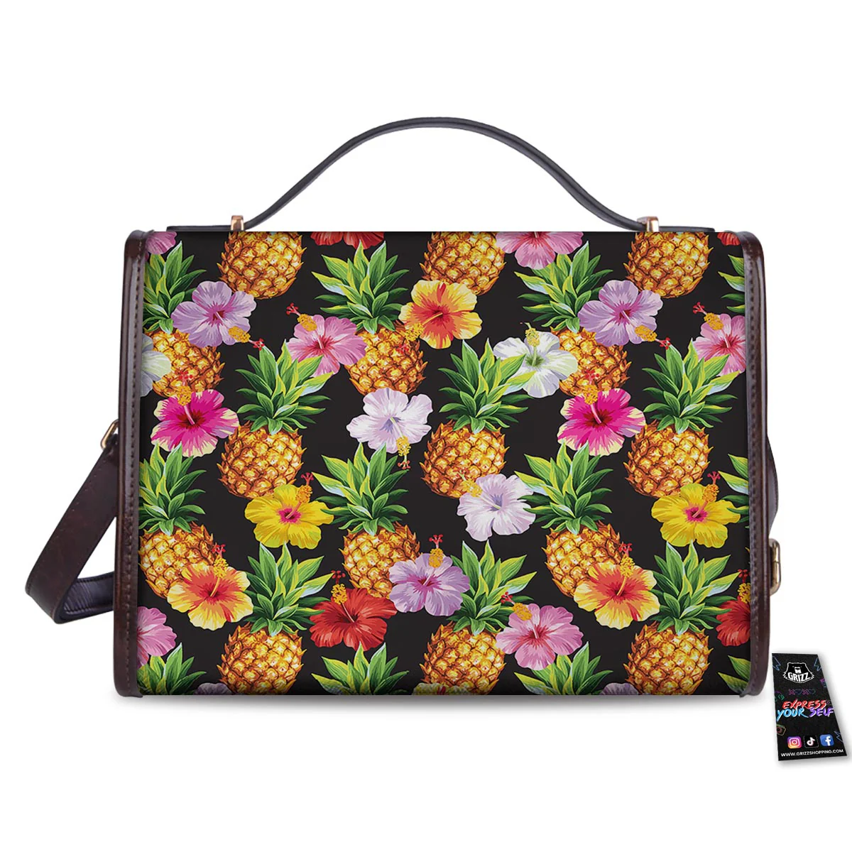 Aloha Pineapple Tropical Print Pattern Tropical Women's Satchel Bag - Image 2
