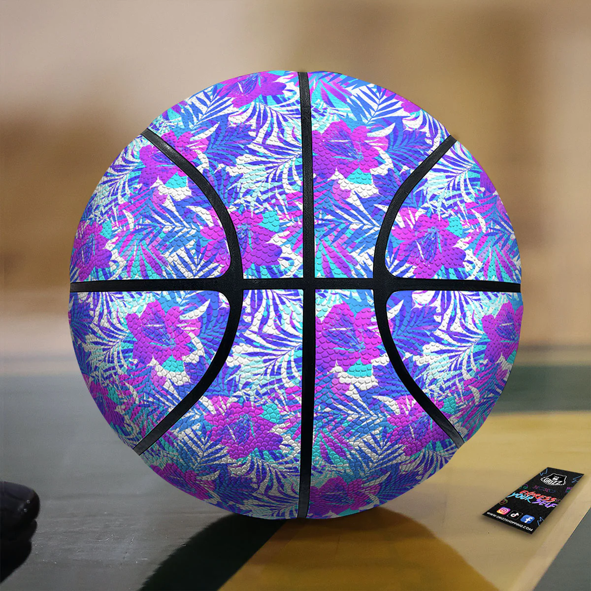Aloha Psychedelic Tropical Print Pattern Basketball