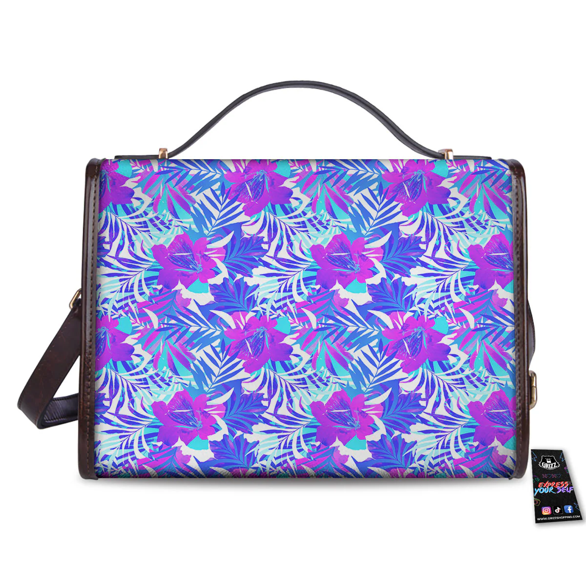 Aloha Psychedelic Tropical Print Pattern Women's Satchel Bag - Image 2