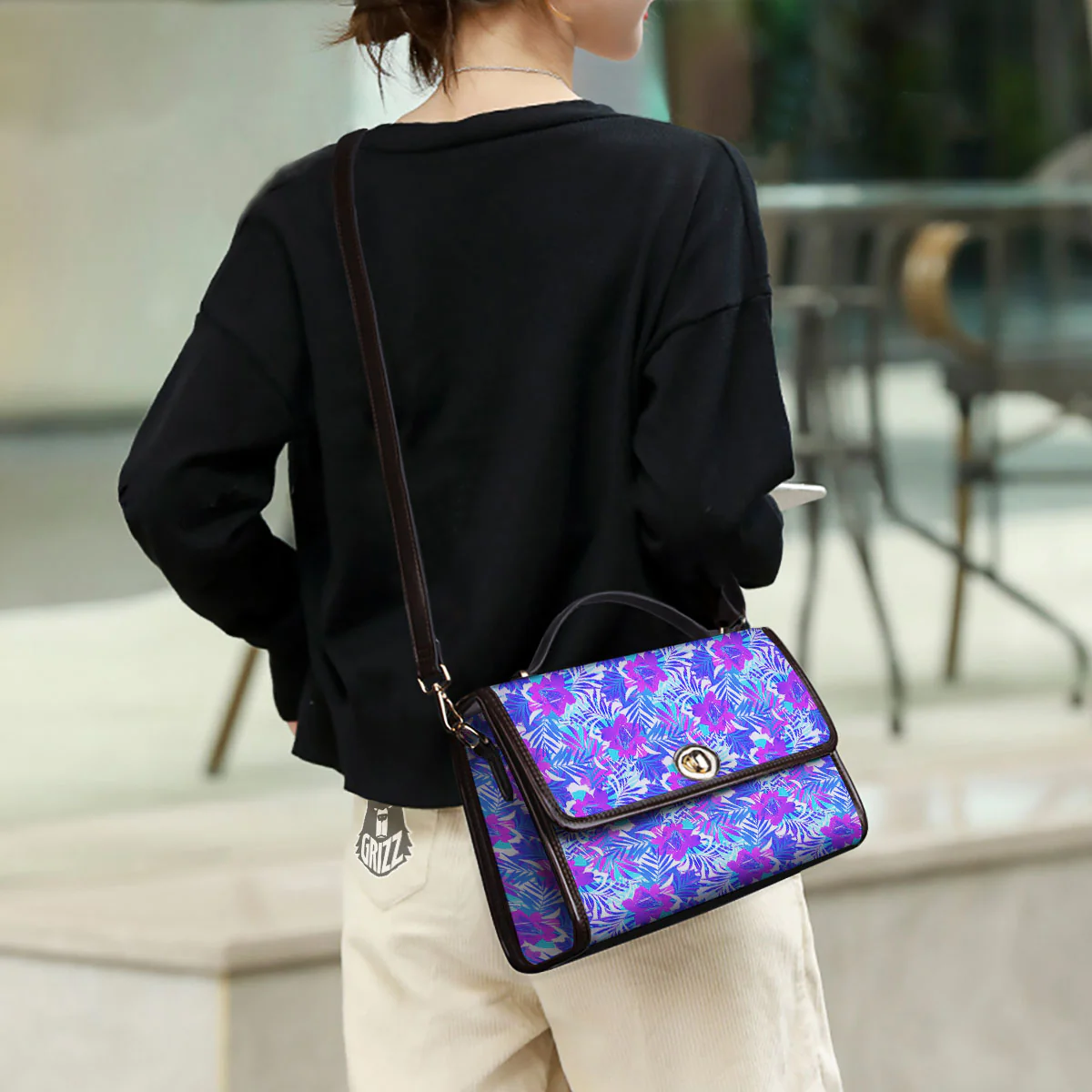 Aloha Psychedelic Tropical Print Pattern Women's Satchel Bag - Image 3