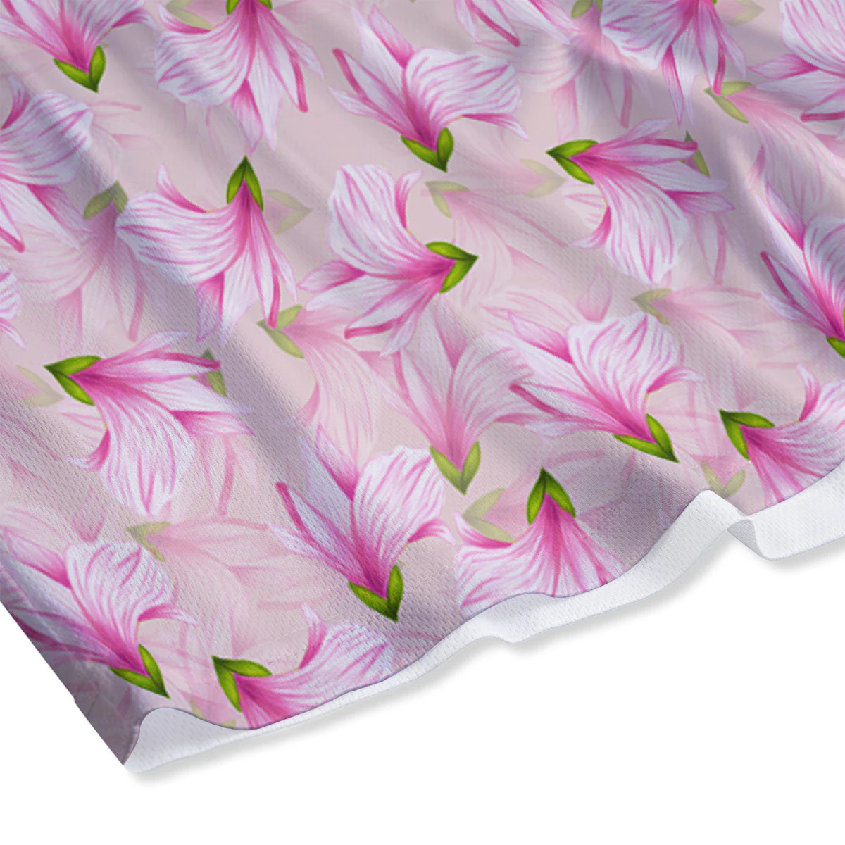 Alstroemeria Pink Print Pattern Mesh Shorts - Image 4