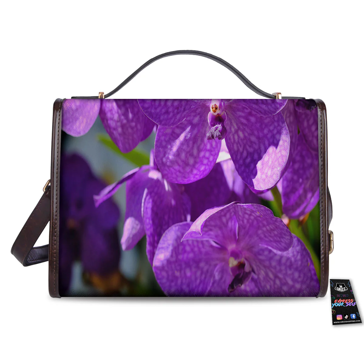 Alstroemeria Purple Print Women's Satchel Bag - Image 2
