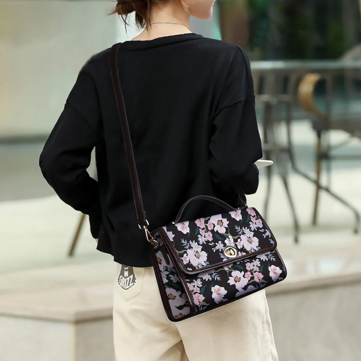 Alstroemeria Tropical Print Pattern Women's Satchel Bag - Image 3