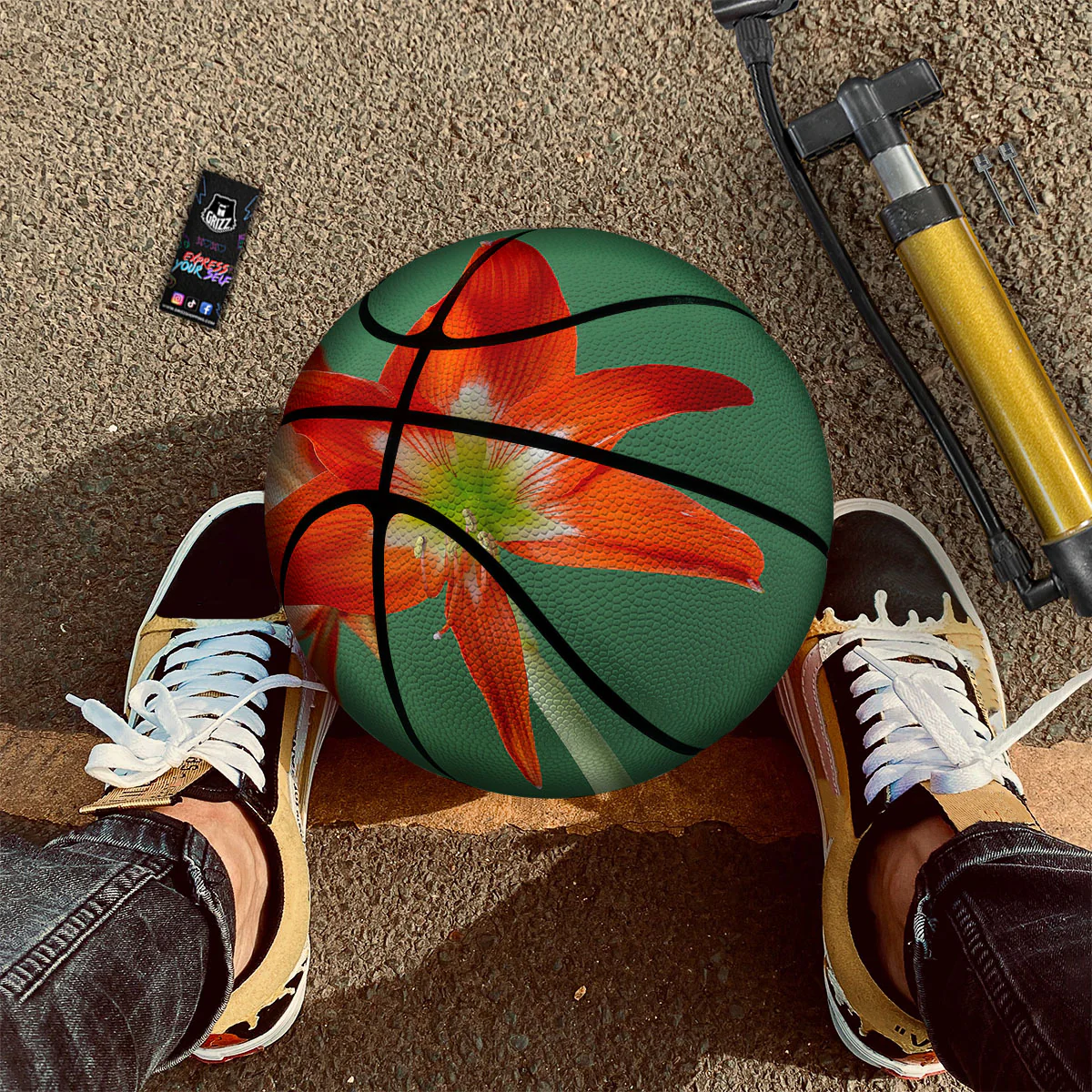 Amaryllis Orange Print Basketball - Image 2