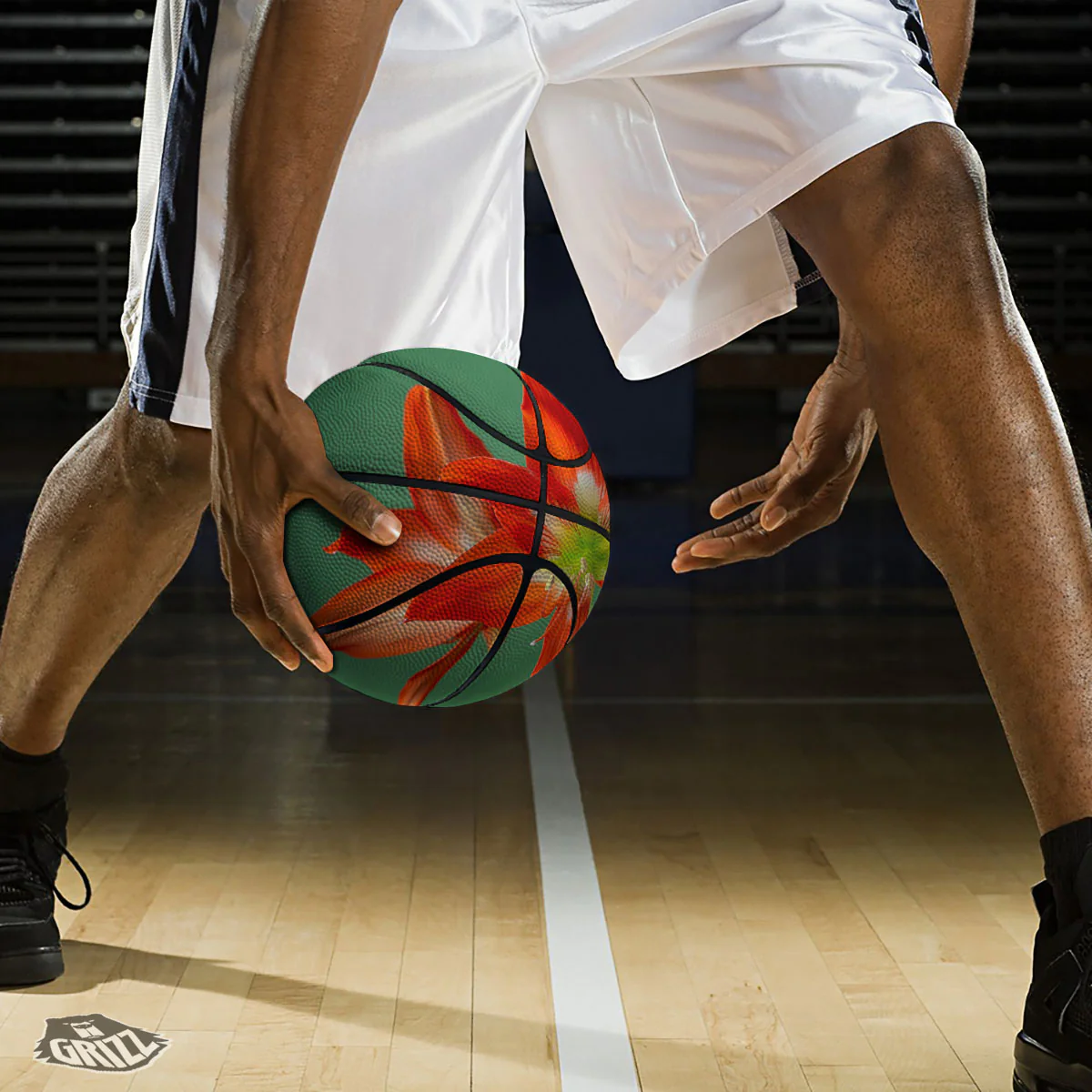 Amaryllis Orange Print Basketball - Image 3