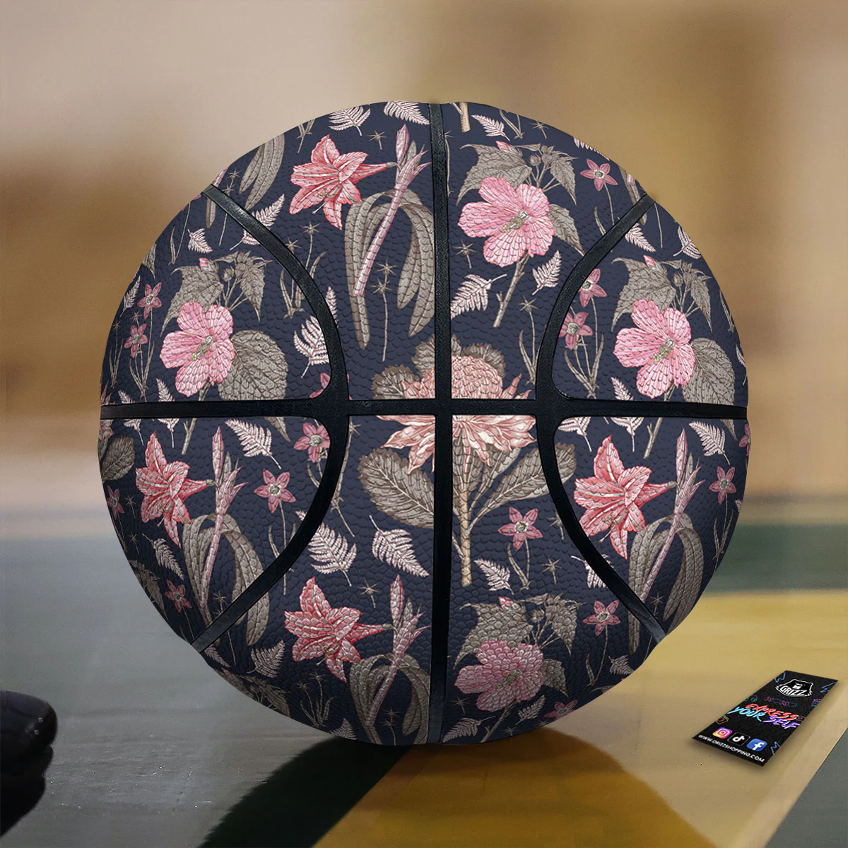 Amaryllis Pink Print Pattern Basketball