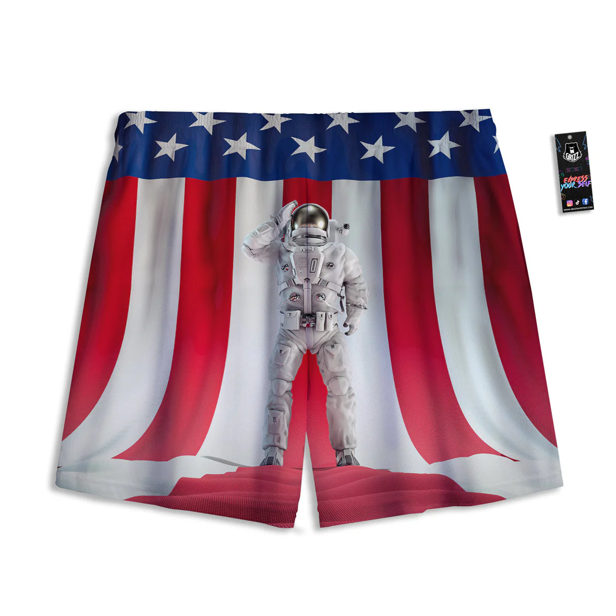 American Astronaut Print Mesh Shorts - Image 2