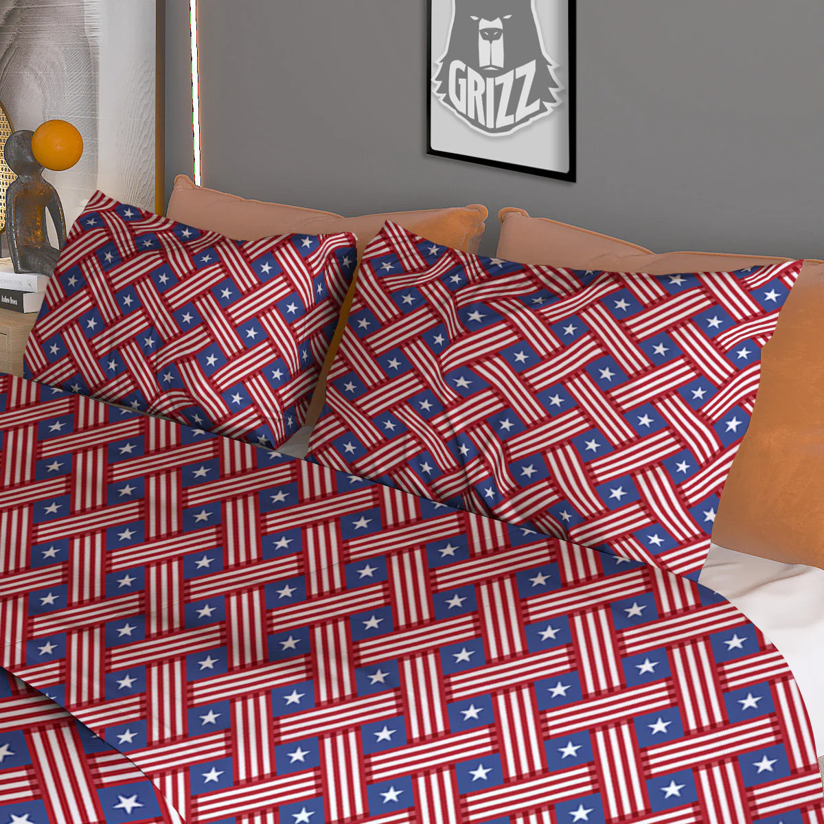 American Flag 4th of July Print Pattern Duvet Cover Bedding Set - Image 3