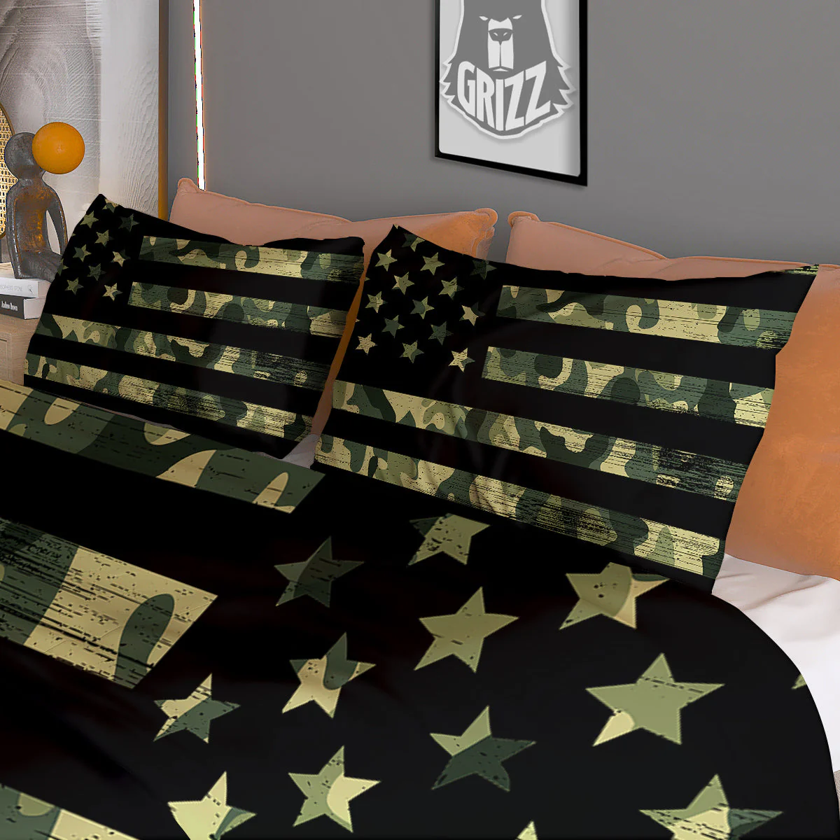 American Flag Camouflage Print Duvet Cover Bedding Set - Image 3