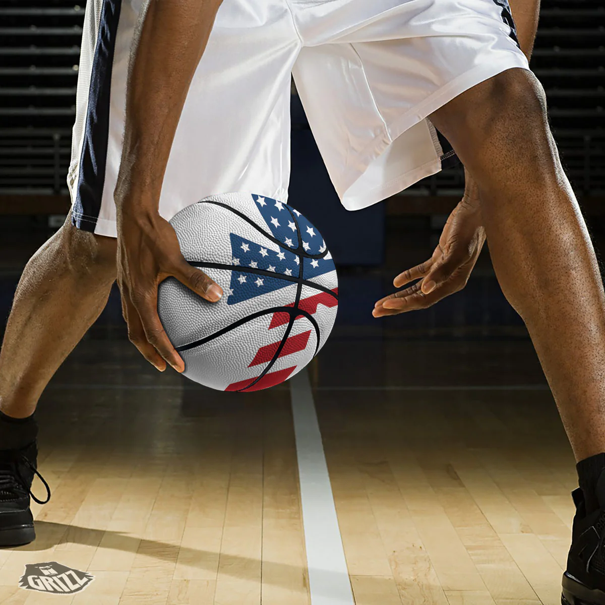 American Flag Christian Cross Print Basketball - Image 3