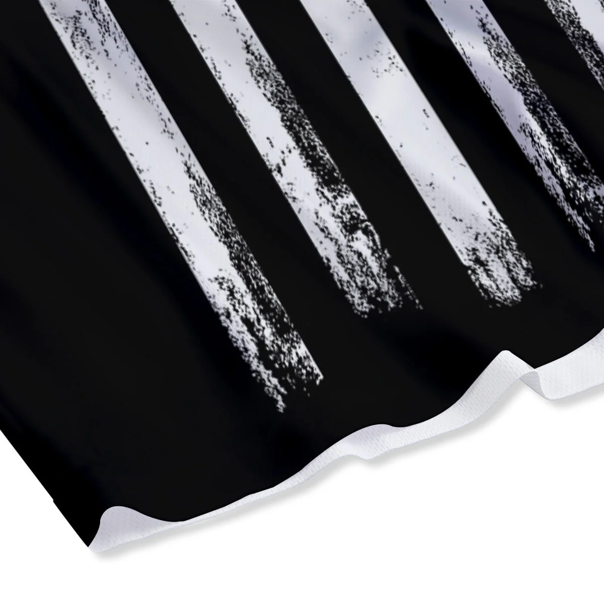 American Flag Grunge White And Black Print Mesh Shorts - Image 4
