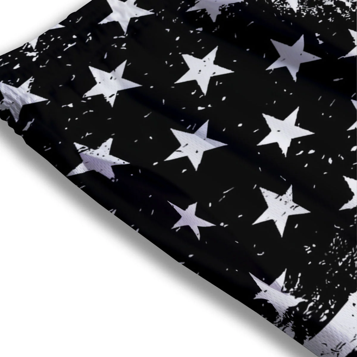 American Flag Monochrome Grunge Print Mesh Shorts - Image 3