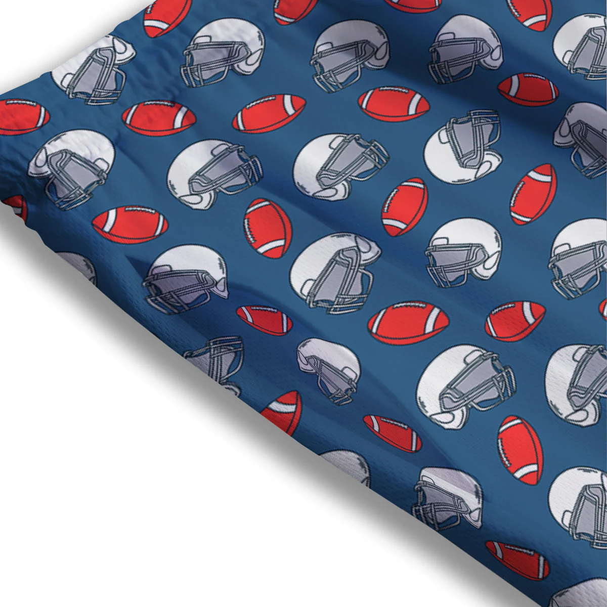 American Football Print Pattern Mesh Shorts - Image 3