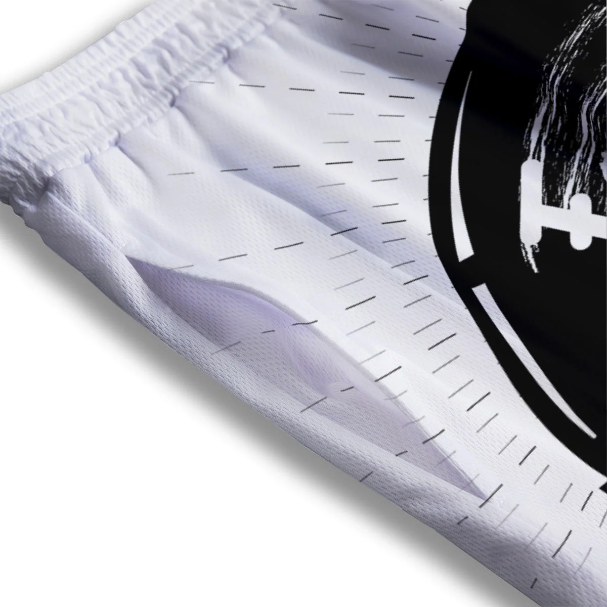 American Football White And Black Print Mesh Shorts - Image 3