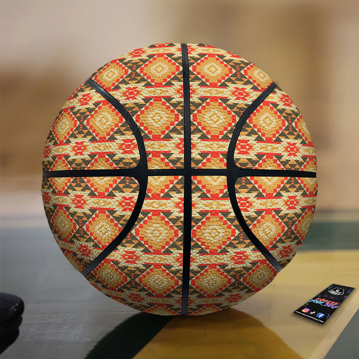 American Geometric Native Print Pattern Basketball