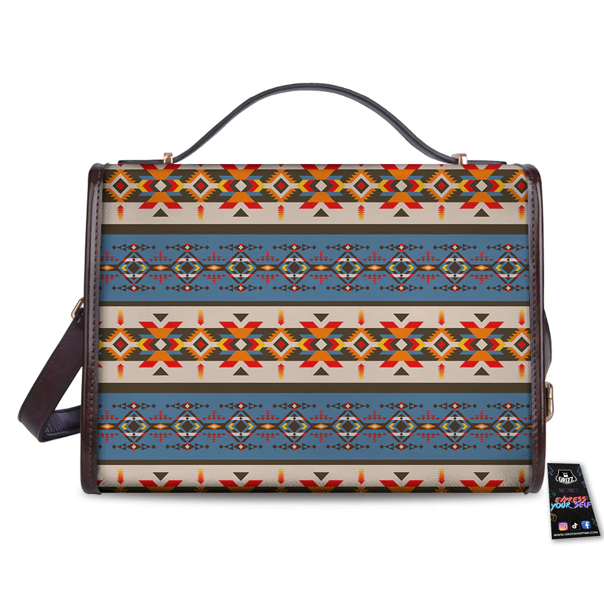 American Native Tribal Navajo Print Women's Satchel Bag - Image 2