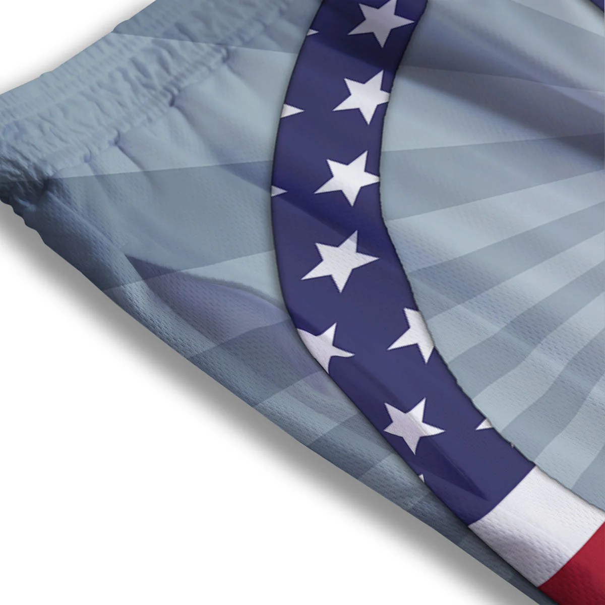 American Peace Flag Print Mesh Shorts - Image 3