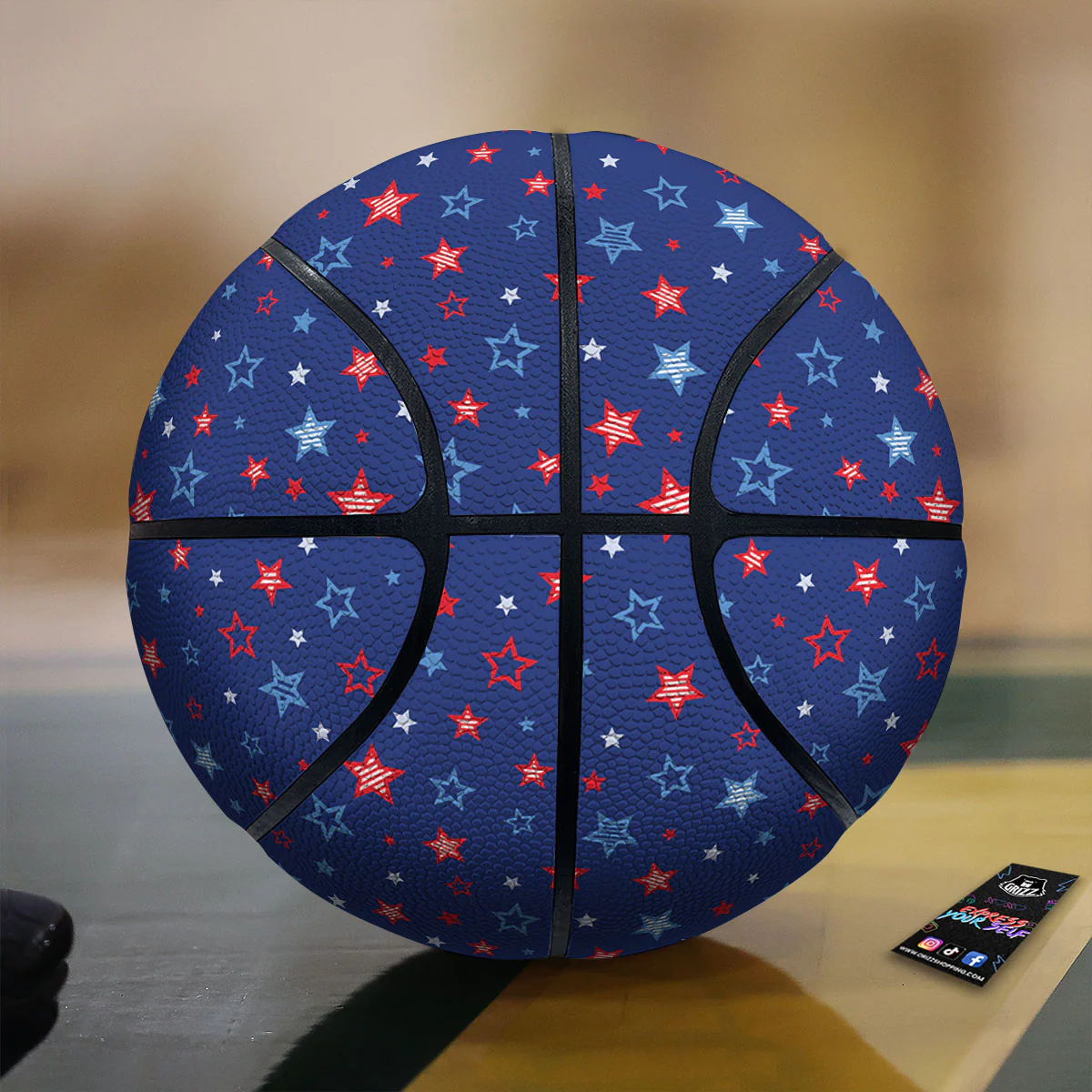 American Star Blue And Red Print Pattern Basketball