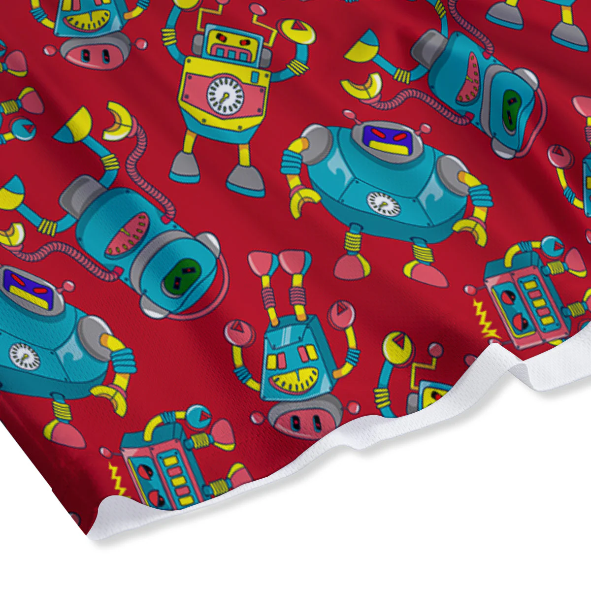 Angry Robot Print Pattern Mesh Shorts - Image 4