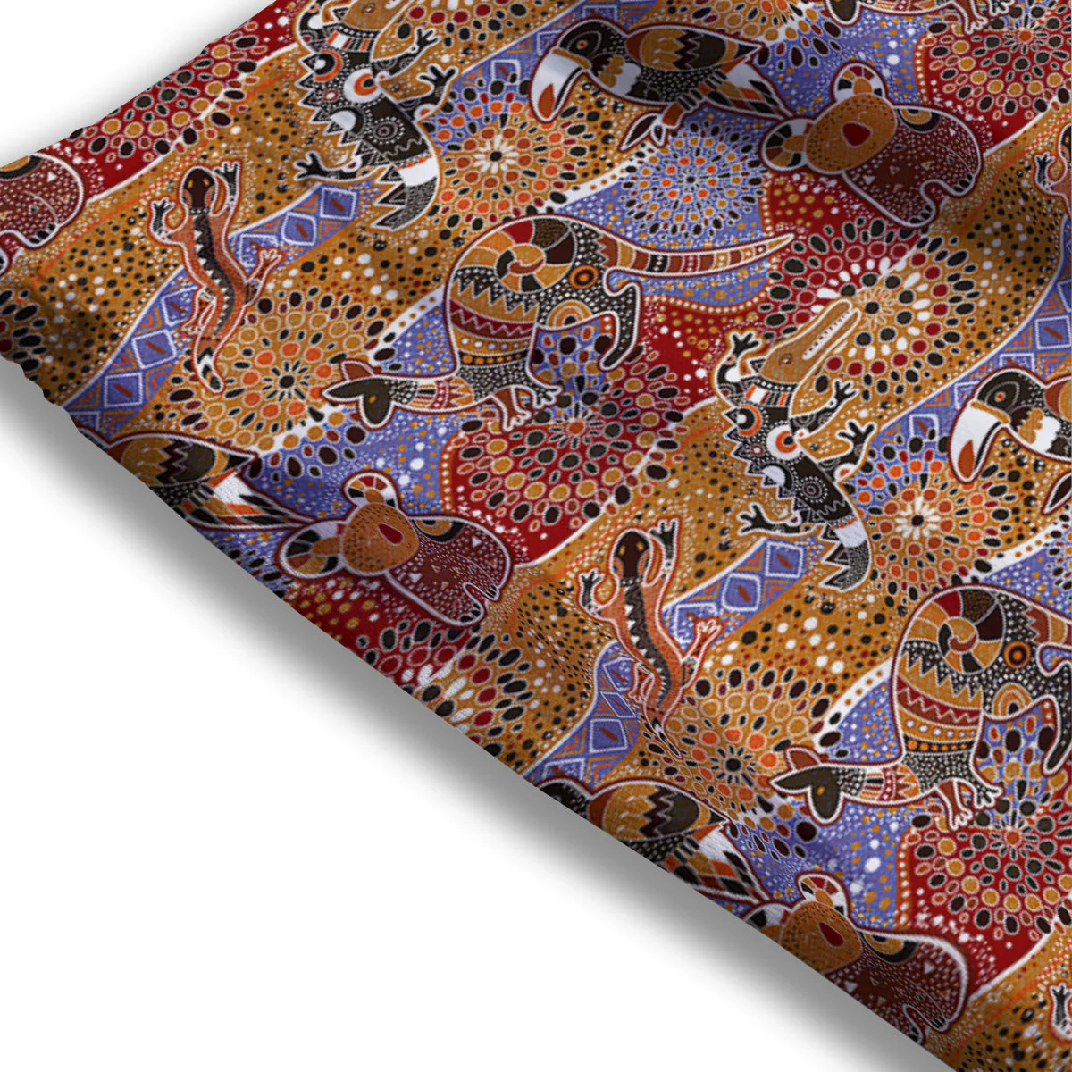 Animals Aboriginal Print Pattern Mesh Shorts - Image 3