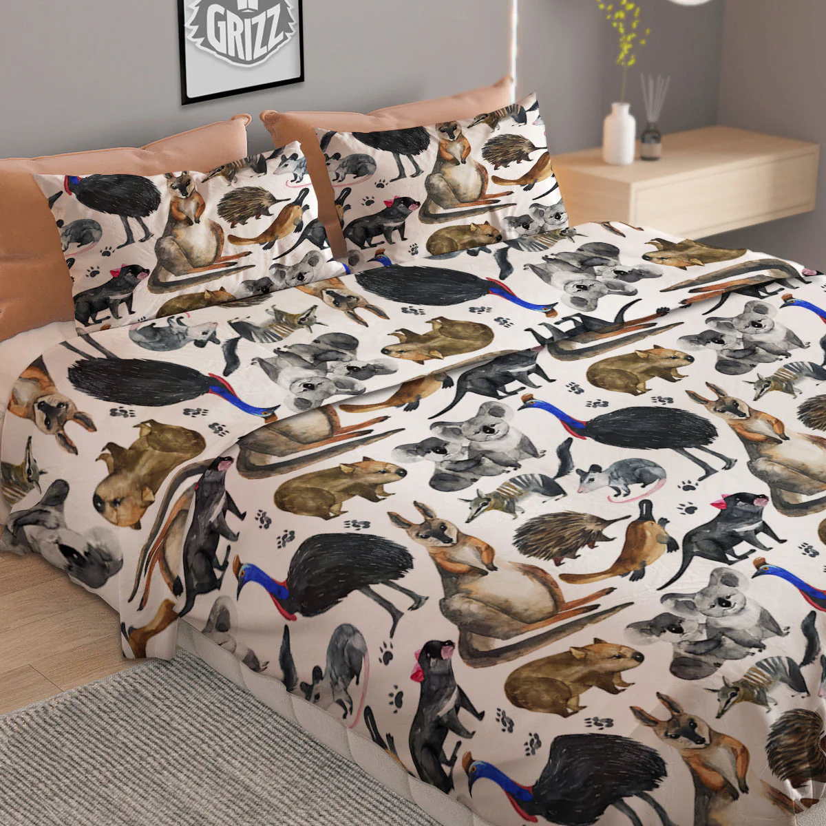 Animals Australian Print Pattern Duvet Cover Bedding Set - Image 2