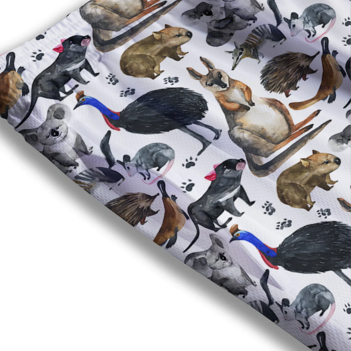 Animals Australian Print Pattern Mesh Shorts - Image 3