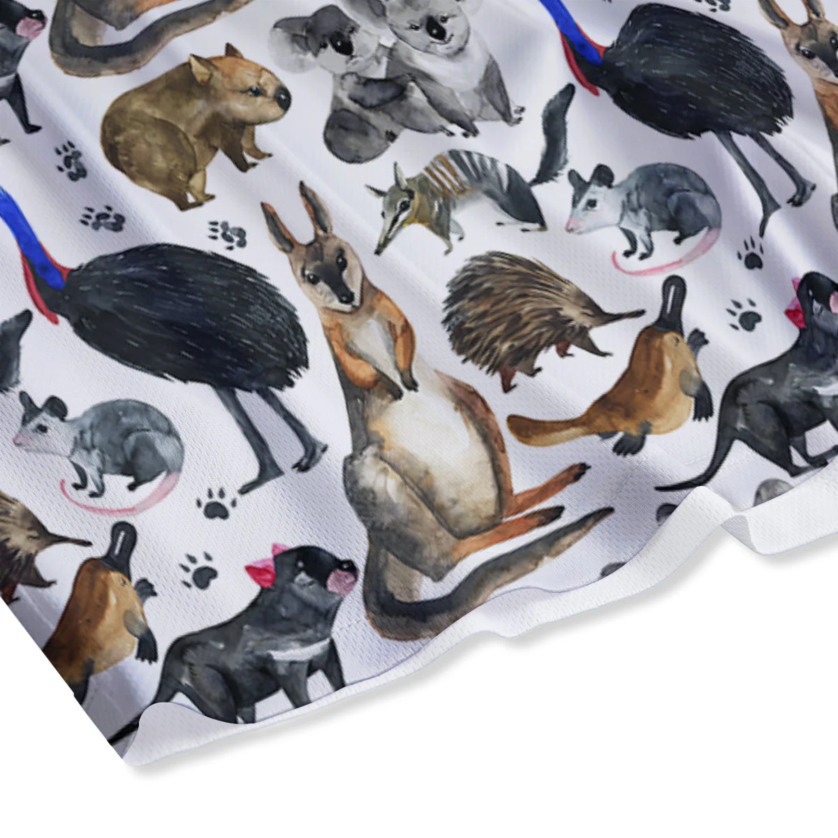 Animals Australian Print Pattern Mesh Shorts - Image 4