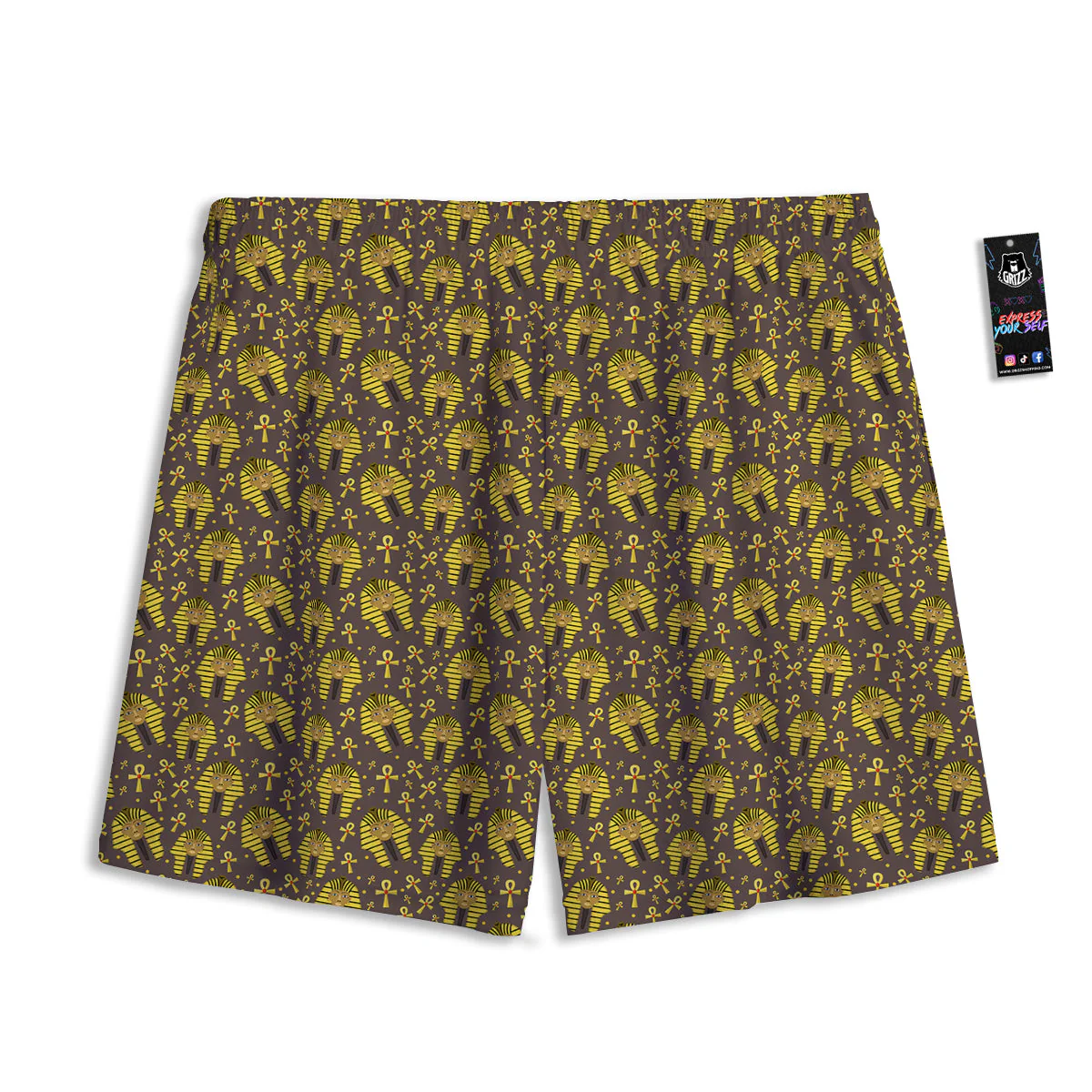 Ankh And Pharaoh Print Pattern Mesh Shorts - Image 2