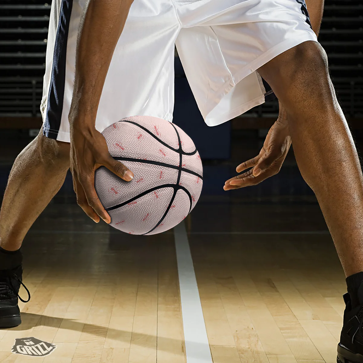 Ant Red Pink Print Pattern Basketball - Image 3