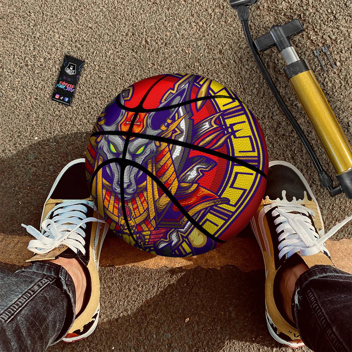 Anubis Exotic Egyptian Print Basketball - Image 2