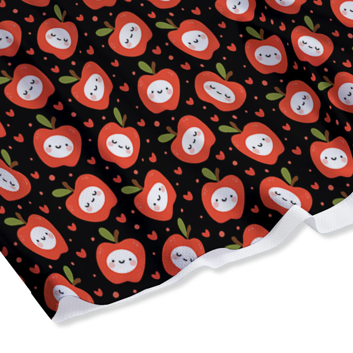 Apple Cute Print Pattern Mesh Shorts - Image 4