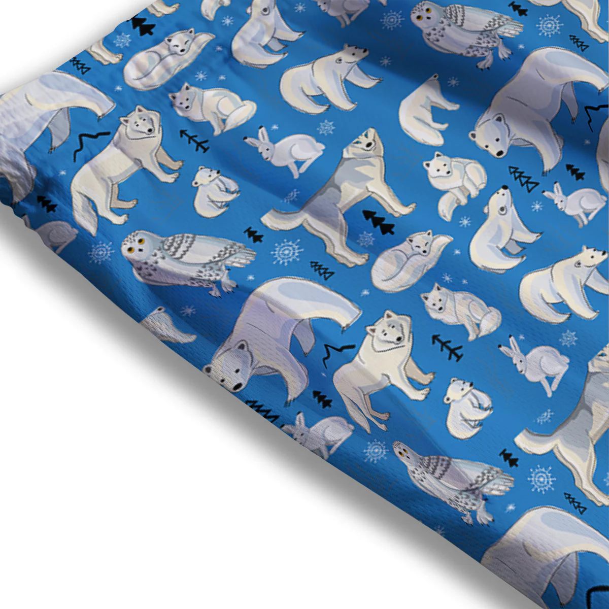 Arctic Animals North Print Pattern Mesh Shorts - Image 3