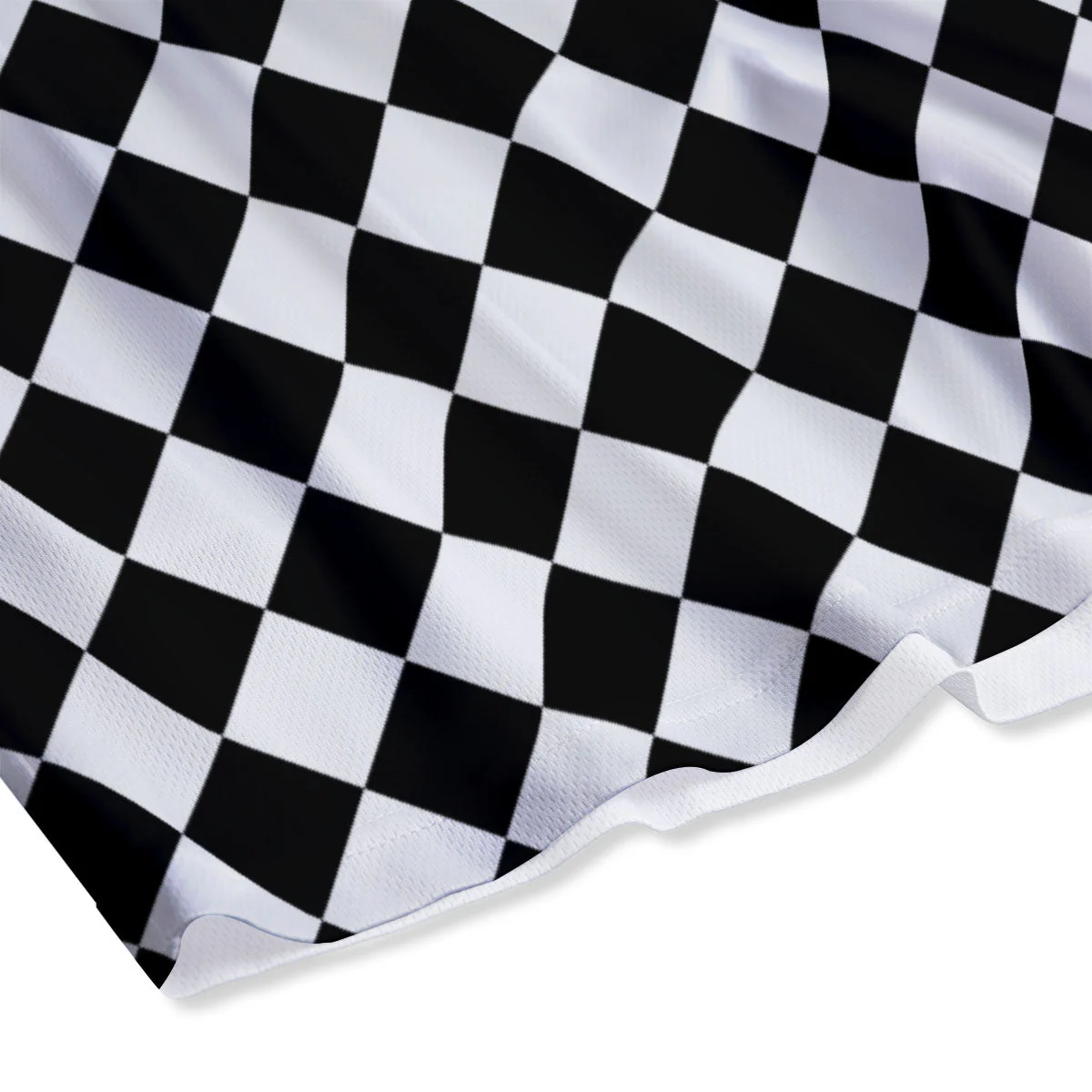 Argyle Diamond Shapes Black And White Print Pattern Mesh Shorts - Image 4