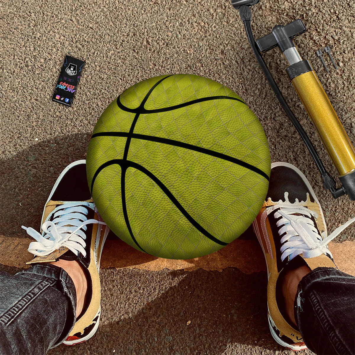 Argyle Grass Green Print Pattern Basketball - Image 2