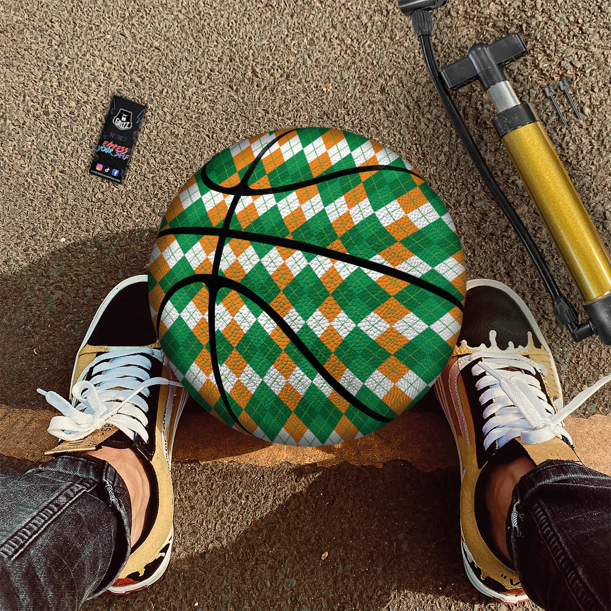 Argyle Irish Themed Print Pattern Basketball - Image 2