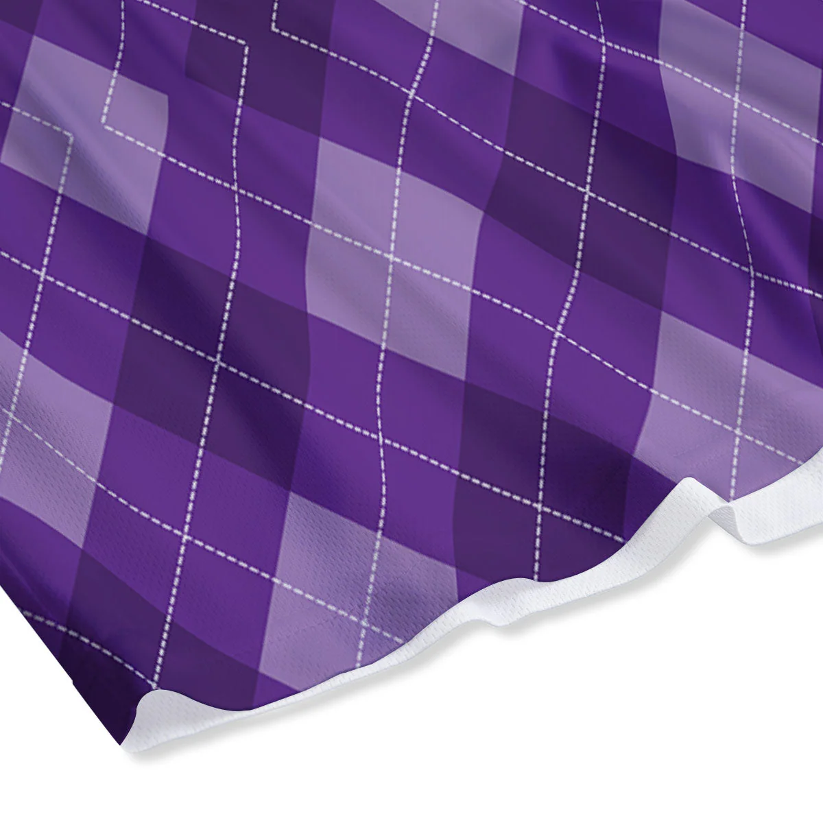 Argyle Purple Print Pattern Mesh Shorts - Image 4