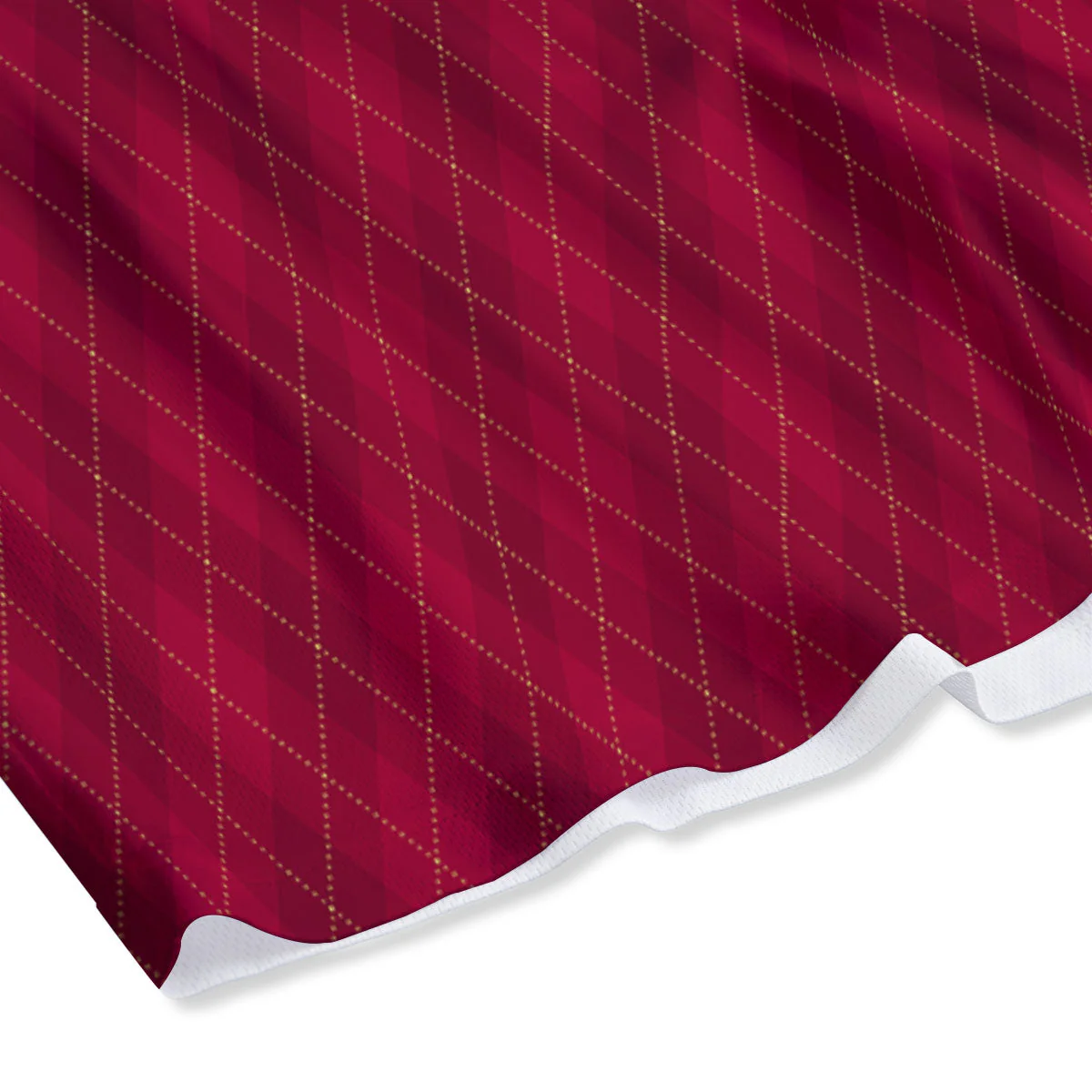 Argyle Red Print Pattern Mesh Shorts - Image 4