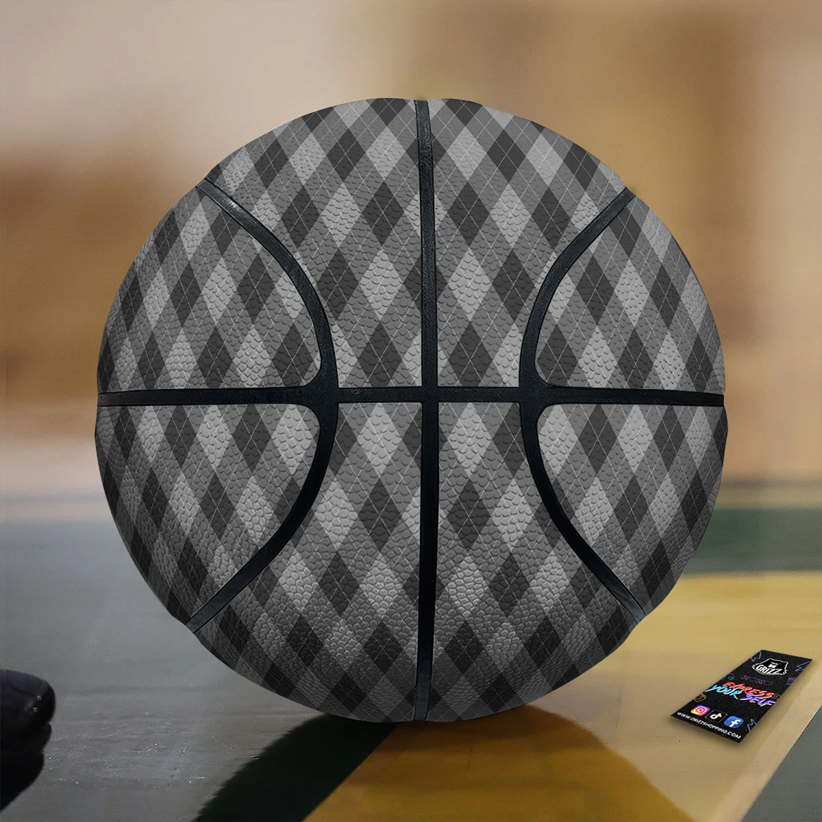 Argyle Shadow Grey Print Pattern Basketball