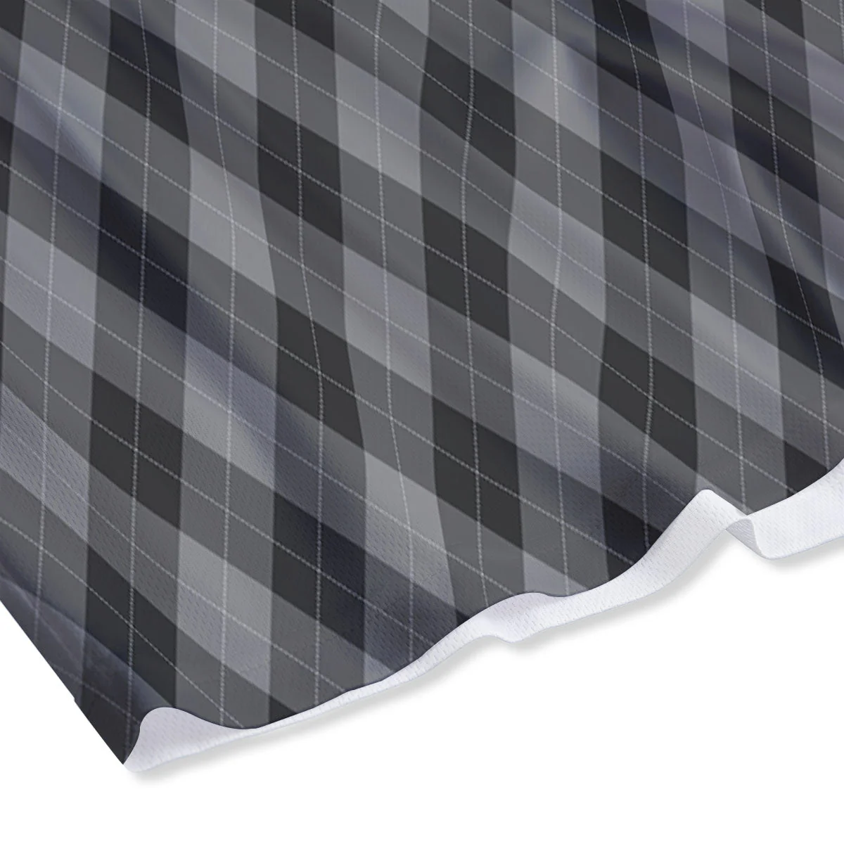 Argyle Shadow Grey Print Pattern Mesh Shorts - Image 4