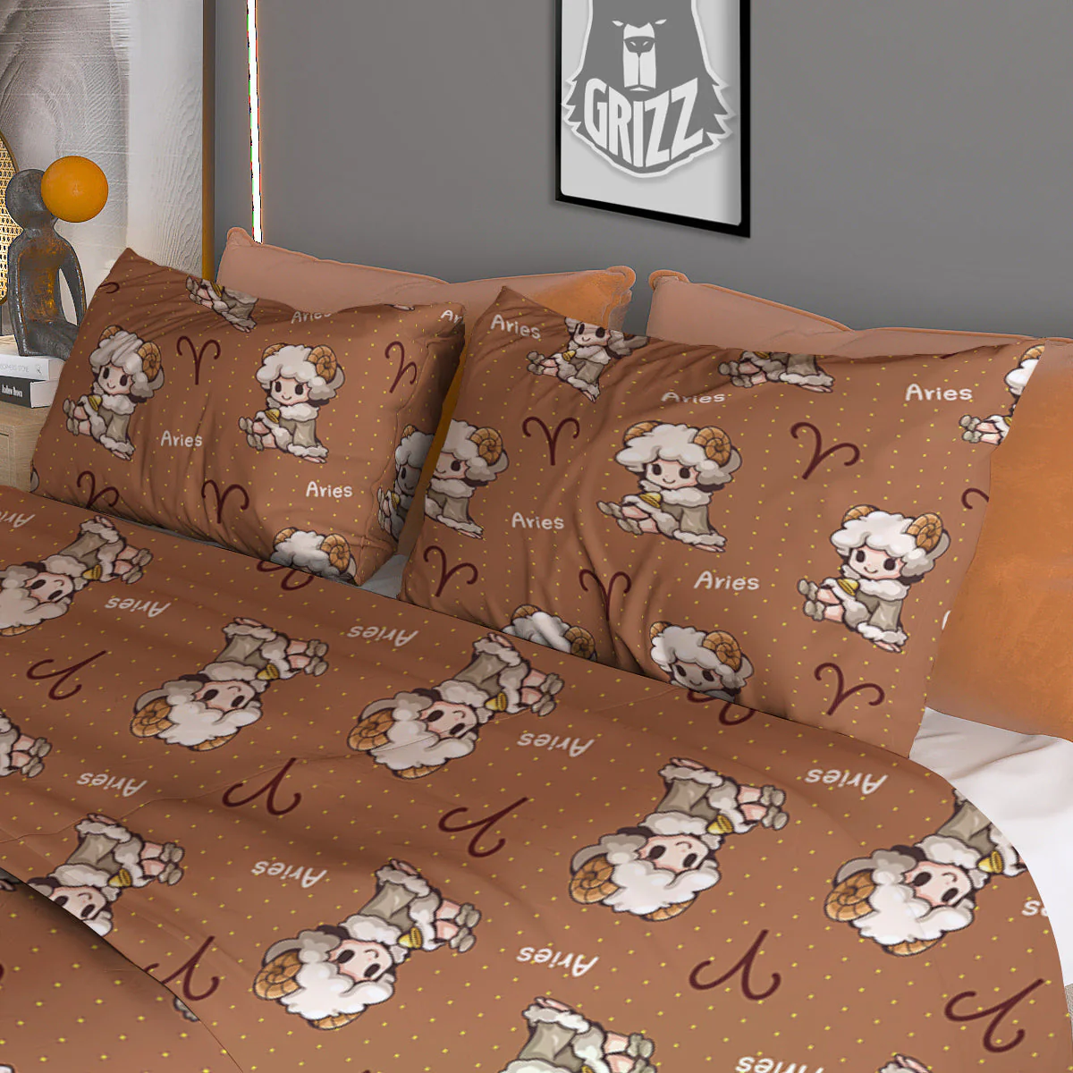 Aries Cute Cartoon Print Pattern Duvet Cover Bedding Set - Image 3