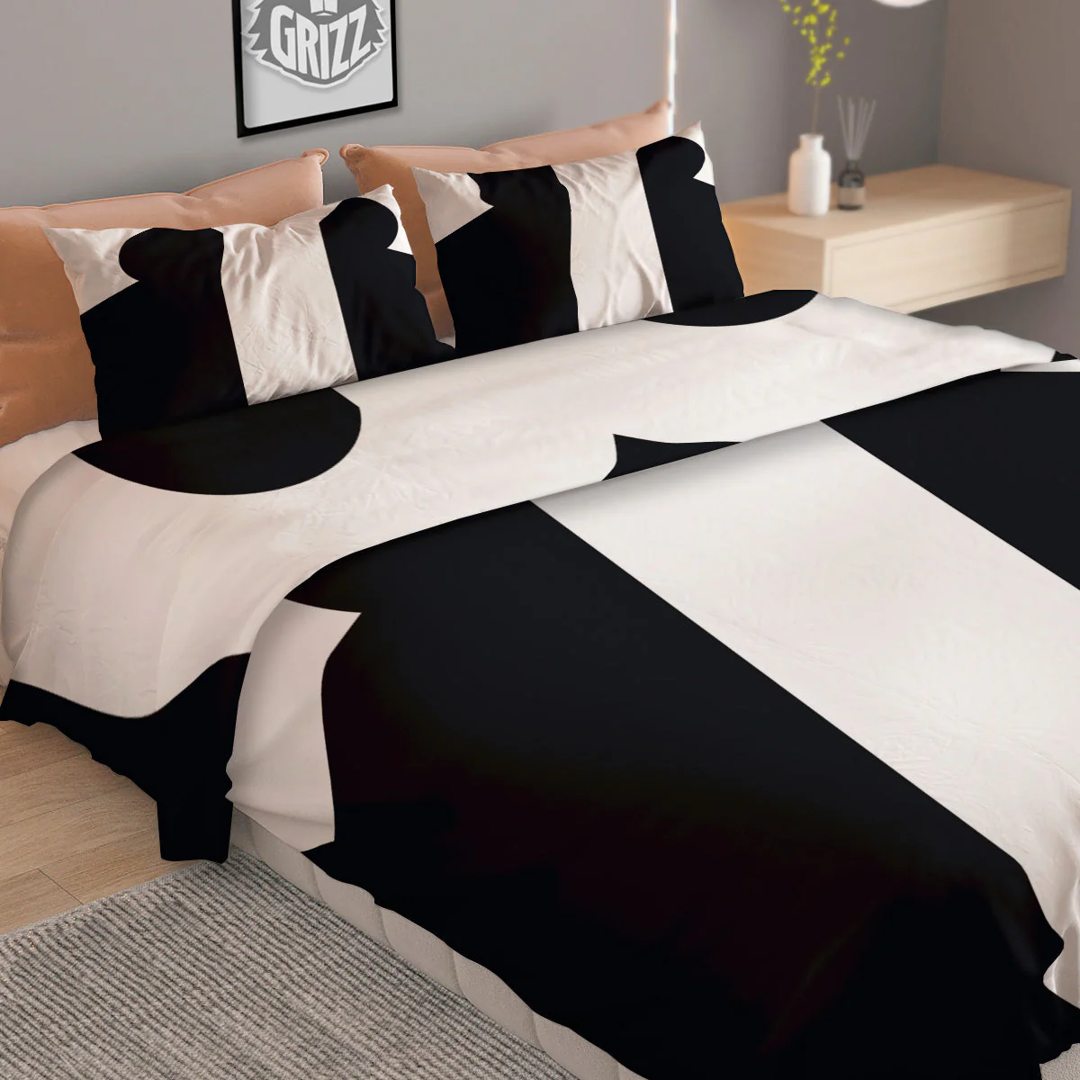 Aries Sign White And Black Print Duvet Cover Bedding Set - Image 2
