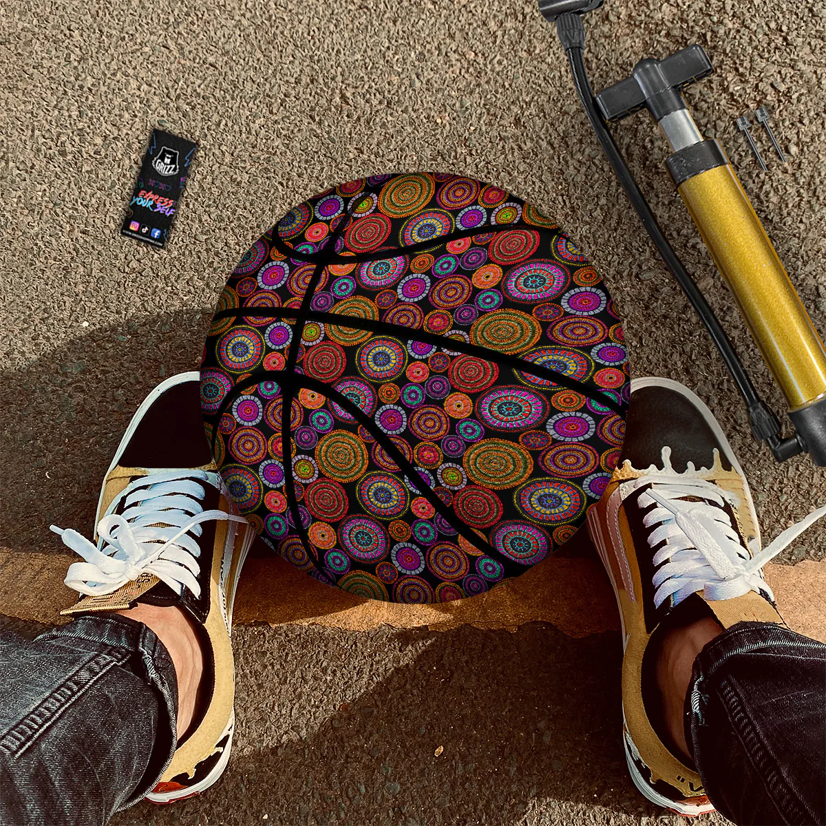 Art Australian Aboriginal Print Pattern Basketball - Image 2