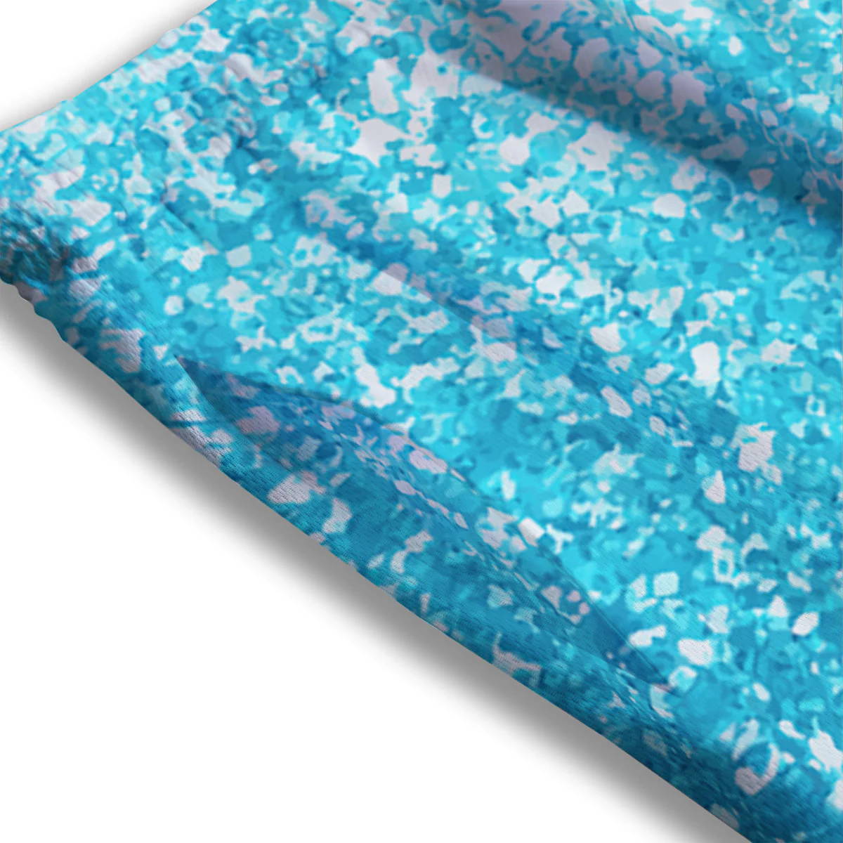 Artwork Blue Glitter Print Mesh Shorts - Image 3