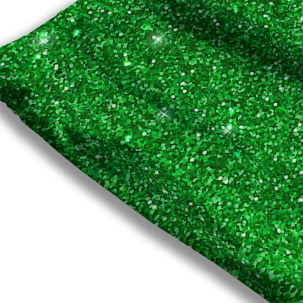 Artwork Glitter Green Print Mesh Shorts - Image 3