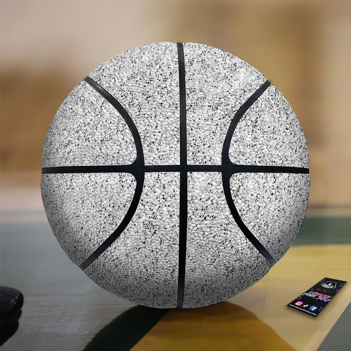 Artwork Glitter Silver Print Basketball